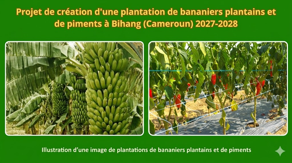 Création d'une plantation de bananiers plantains et de piments à Bihang ...